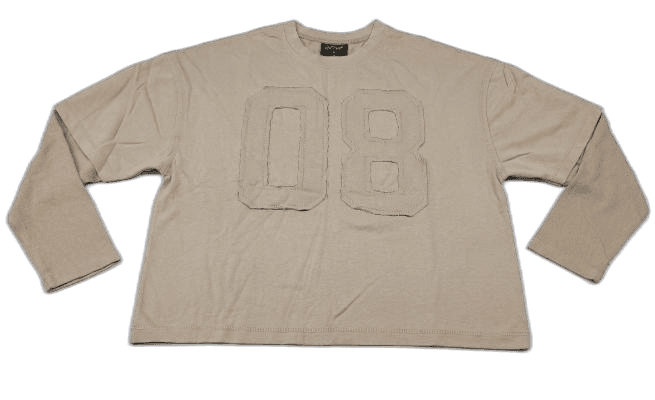 Heavyweight garment washed fleece sweatshirt with applique embroidery