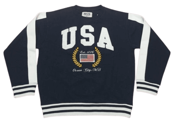 Cut and sew sweatshirt with flat knit rib made in Karachi