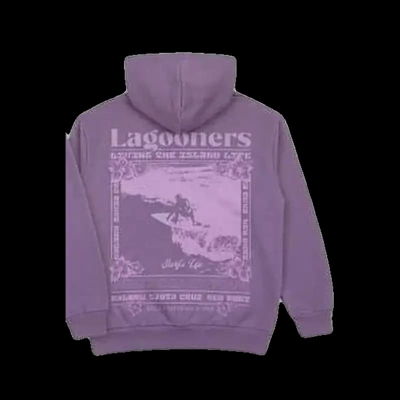 Lilac fleece hoodie with large water-based back print
