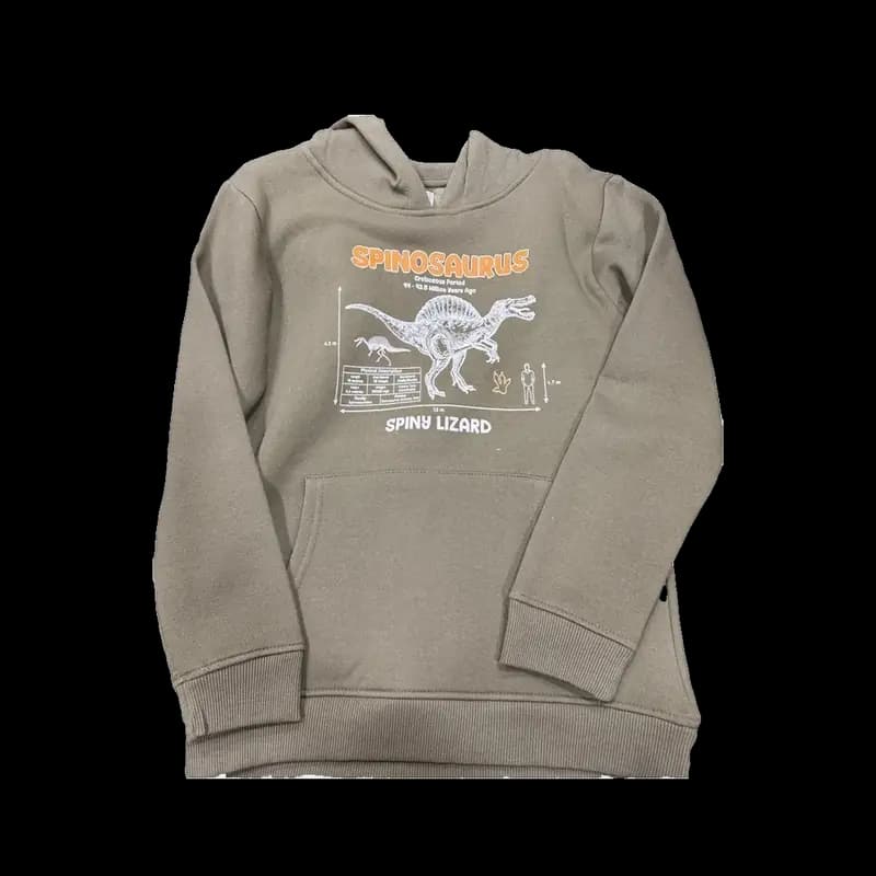 Olive fleece hoodie with large front graphic print