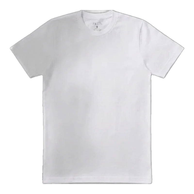 Plain white crew neck cotton t-shirt